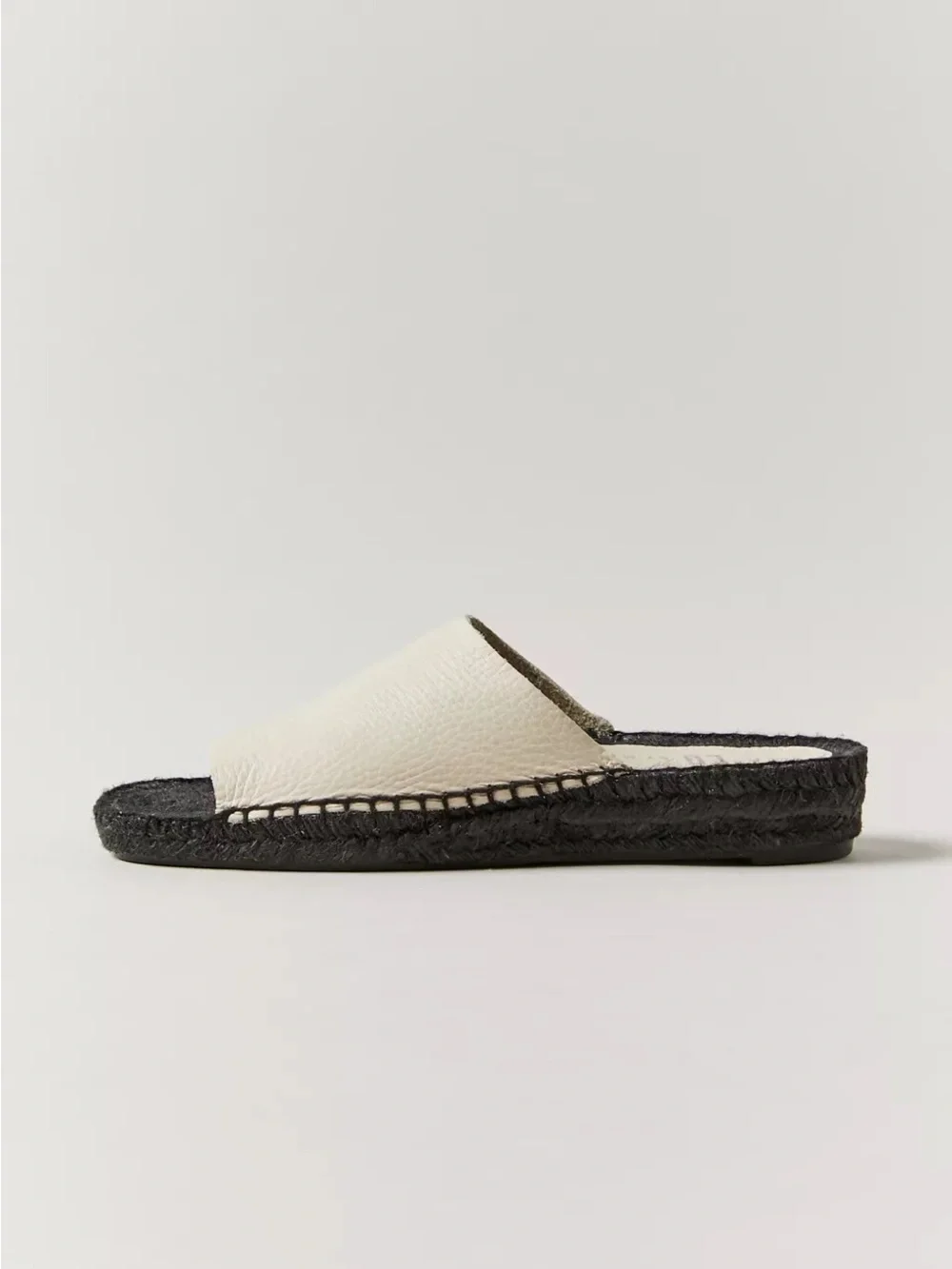 E8 By Miista Melina Grained Leather Cream Espadrille Sandals 7.5 EU 38 Classic